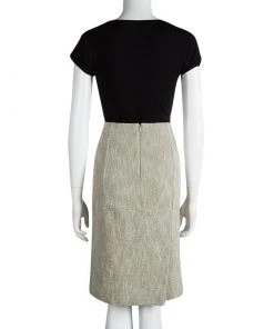 Emporio Armani Beige Textured Cotton Pencil Skirt L For Women -Emporio Armani sale luxury women emporio armani used clothes p87570 003