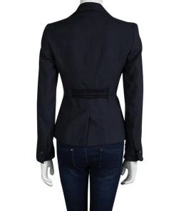 Emporio Armani Navy Blue Notched Collar Blazer S For Women -Emporio Armani sale luxury women emporio armani used clothes p91595 003