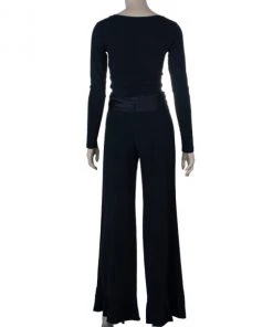Emporio Armani Wide-Leg Ruffle Trousers M For Women -Emporio Armani sale luxury women emporio armani used clothes p9288 0003