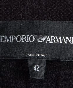 Emporio Armani Black Knit Cropped Cardigan M For Women -Emporio Armani sale luxury women emporio armani used clothes p93050 005