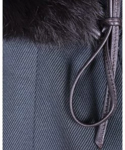 Emporio Armani Dark Grey Fur Collar Jacket S For Women -Emporio Armani sale luxury women emporio armani used clothes p96150 003