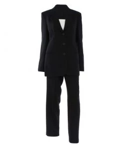 Emporio Armani Black Lapel Style Suit S For Women