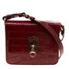 Emporio Armani Red Croc Embossed Leather Crossbody Bag For Women -Emporio Armani sale luxury women emporio armani used handbags p184118 010