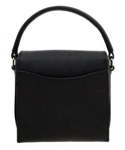 Emporio Armani Black Saffiano Leather Shoulder Bag For Women -Emporio Armani sale luxury women emporio armani used handbags p184535 004