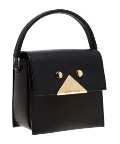 Emporio Armani Black Saffiano Leather Shoulder Bag For Women -Emporio Armani sale luxury women emporio armani used handbags p184535 006