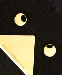 Emporio Armani Black Saffiano Leather Shoulder Bag For Women -Emporio Armani sale luxury women emporio armani used handbags p184535 007