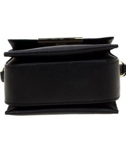 Emporio Armani Black Saffiano Leather Shoulder Bag For Women -Emporio Armani sale luxury women emporio armani used handbags p184535 011