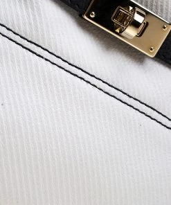 Emporio Armani White/Blue Coated Canvas And Leather Tote For Women -Emporio Armani sale luxury women emporio armani used handbags p193319 004