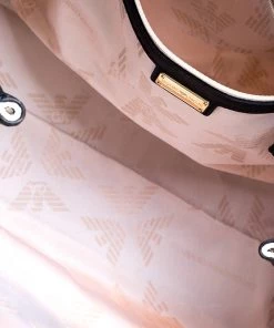 Emporio Armani White/Blue Coated Canvas And Leather Tote For Women -Emporio Armani sale luxury women emporio armani used handbags p193319 008