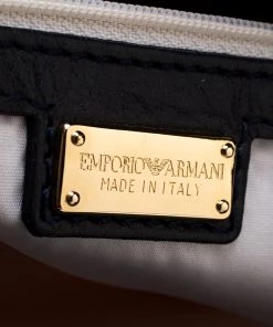 Emporio Armani White/Blue Coated Canvas And Leather Tote For Women -Emporio Armani sale luxury women emporio armani used handbags p193319 009