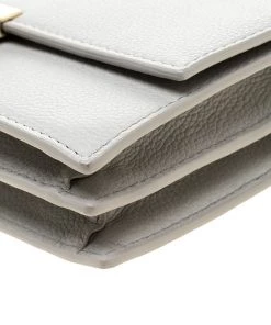 Emporio Armani Grey Leather Chain Crossbody Bag For Women -Emporio Armani sale luxury women emporio armani used handbags p193403 002