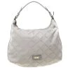 Emporio Armani Grey Monogram Canvas And Leather Hobo For Women