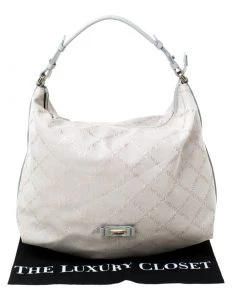 Emporio Armani Grey Monogram Canvas And Leather Hobo For Women -Emporio Armani sale luxury women emporio armani used handbags p222719 011