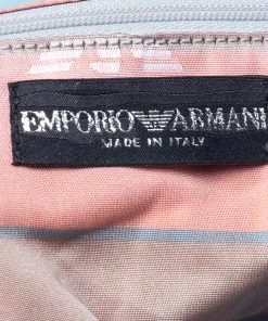 Emporio Armani Light Blue Leather Logo Bowler Bag For Women -Emporio Armani sale luxury women emporio armani used handbags p237690 011