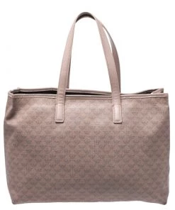 Emporio Armani Beige Monogram Coated Canvas Tote For Women -Emporio Armani sale luxury women emporio armani used handbags p265861 006