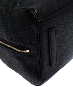 Emporio Armani Black Leather Dome Satchel For Women -Emporio Armani sale luxury women emporio armani used handbags p284700 004