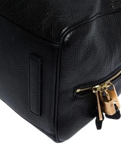 Emporio Armani Black Leather Dome Satchel For Women -Emporio Armani sale luxury women emporio armani used handbags p284700 005