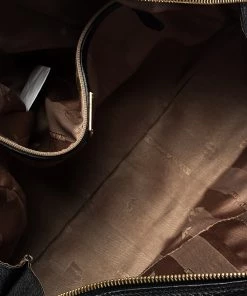 Emporio Armani Black Leather Dome Satchel For Women -Emporio Armani sale luxury women emporio armani used handbags p284700 011