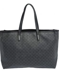 Emporio Armani Black Signature Coated Canvas And Leather Tote For Women -Emporio Armani sale luxury women emporio armani used handbags p296456 006