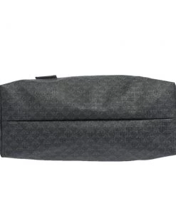 Emporio Armani Black Signature Coated Canvas And Leather Tote For Women -Emporio Armani sale luxury women emporio armani used handbags p296456 007