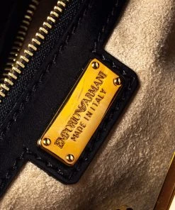 Emporio Armani Black Leather Frame Shoulder Bag For Women -Emporio Armani sale luxury women emporio armani used handbags p306247 001