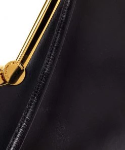 Emporio Armani Black Leather Frame Shoulder Bag For Women -Emporio Armani sale luxury women emporio armani used handbags p306247 007