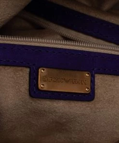 Emporio Armani Purple Croc Emboseed Leather Fold Over Shoulder Bag For Women -Emporio Armani sale luxury women emporio armani used handbags p318153 008