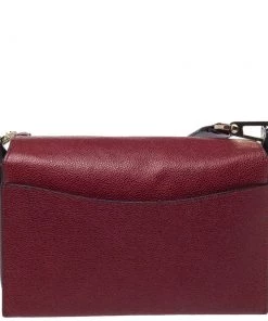 Emporio Armani Burgundy Leather Crossbody Bag For Women -Emporio Armani sale luxury women emporio armani used handbags p330196 001