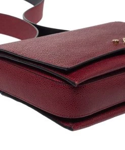 Emporio Armani Burgundy Leather Crossbody Bag For Women -Emporio Armani sale luxury women emporio armani used handbags p330196 005