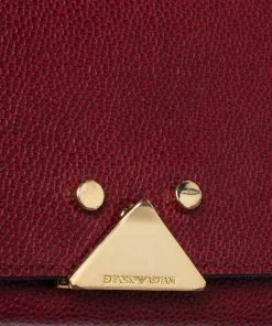 Emporio Armani Burgundy Leather Crossbody Bag For Women -Emporio Armani sale luxury women emporio armani used handbags p330196 007