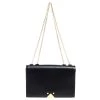 Emporio Armani Black Leather Flap Shoulder Bag For Women