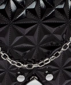 Emporio Armani Black Quilted Leather Flap Chain Shoulder Bag For Women -Emporio Armani sale luxury women emporio armani used handbags p366176 006