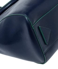 Emporio Armani Blue Leather Dome Satchel For Women -Emporio Armani sale luxury women emporio armani used handbags p367027 001