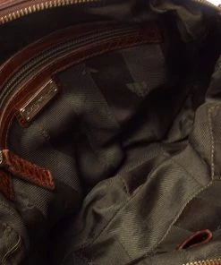 Emporio Armani Brown Croc Embossed Leather Logo Plaque Crossbody Bag For Women -Emporio Armani sale luxury women emporio armani used handbags p367289 010 scaled