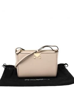 Emporio Armani Old Rose Leather Crossbody Bag For Women -Emporio Armani sale luxury women emporio armani used handbags p385930 003