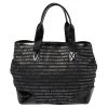 Emporio Armani Black Logo Print Canvas And Leather Tote For Women 1 Emporio Armani Black Logo Print Canvas And Leather Tote For Women -Emporio Armani sale luxury women emporio armani used handbags p390074 001
