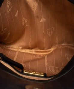 Emporio Armani Black Leather Pleated Crossbody Bag For Women -Emporio Armani sale luxury women emporio armani used handbags p444337 001