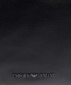Emporio Armani Black Leather Slim Messenger Bag For Women -Emporio Armani sale luxury women emporio armani used handbags p454381 001