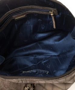 Emporio Armani Taupe Croc Embossed Leather Dome Satchel For Women -Emporio Armani sale luxury women emporio armani used handbags p455776 002