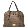 Emporio Armani Taupe Croc Embossed Leather Dome Satchel For Women 2 Emporio Armani Taupe Croc Embossed Leather Dome Satchel For Women -Emporio Armani sale luxury women emporio armani used handbags p455776 006