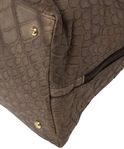 Emporio Armani Taupe Croc Embossed Leather Dome Satchel For Women -Emporio Armani sale luxury women emporio armani used handbags p455776 008