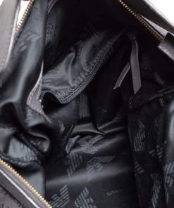 Emporio Armani Grey Signature Canvas And Leather Zip Hobo For Women -Emporio Armani sale luxury women emporio armani used handbags p459530 003