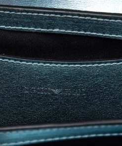 Emporio Armani Metallic Mint Green Leather Chain Shoulder Bag For Women -Emporio Armani sale luxury women emporio armani used handbags p470959 003