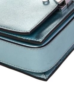 Emporio Armani Metallic Mint Green Leather Chain Shoulder Bag For Women -Emporio Armani sale luxury women emporio armani used handbags p470959 006