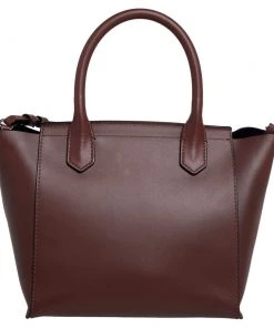 Emporio Armani Brown Leather Flap Top Handle Bag For Women -Emporio Armani sale luxury women emporio armani used handbags p483778 008