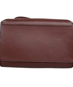 Emporio Armani Brown Leather Flap Top Handle Bag For Women -Emporio Armani sale luxury women emporio armani used handbags p483778 009