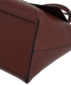 Emporio Armani Brown Leather Flap Top Handle Bag For Women -Emporio Armani sale luxury women emporio armani used handbags p483778 011