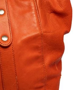 Emporio Armani Orange Leather Tote For Women -Emporio Armani sale luxury women emporio armani used handbags p486960 002