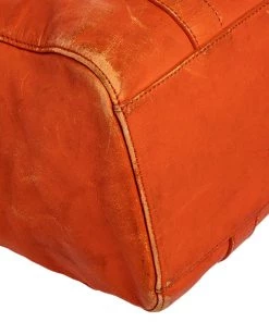 Emporio Armani Orange Leather Tote For Women -Emporio Armani sale luxury women emporio armani used handbags p486960 005