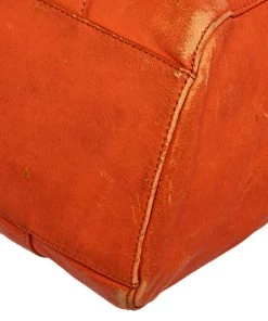 Emporio Armani Orange Leather Tote For Women -Emporio Armani sale luxury women emporio armani used handbags p486960 006